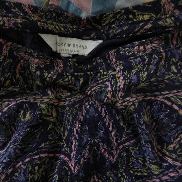 Lucky Brand Women's Blue Printed Short Sleeve Plus Size 3X Cotton Blend Top - Picture 4 of 4